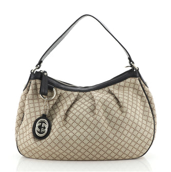 Gucci Sukey Hobo Diamante Canvas Medium