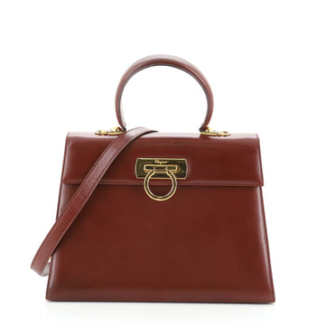 Salvatore Ferragamo Gancini Convertible Top Handle Bag Leather Medium