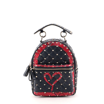 Rockstud Spike Backpack Painted Leather Mini