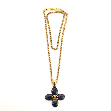 Chanel Vintage Flower Pendant Metal Necklace