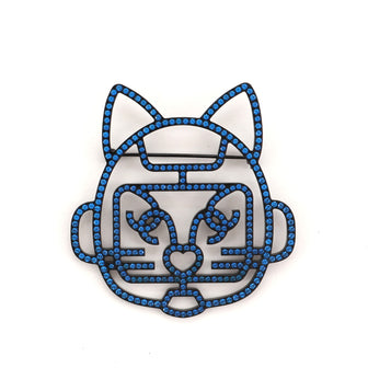 Chanel Cat Brooch Crystal and Metal