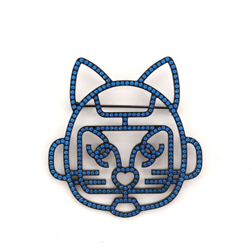 Chanel Cat Brooch Crystal and Metal