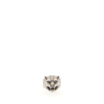 Gucci Cat Head Ring Metal with Crystal