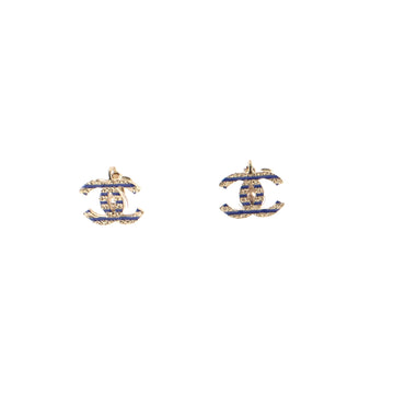 Chanel CC Stripe Earrings Metal