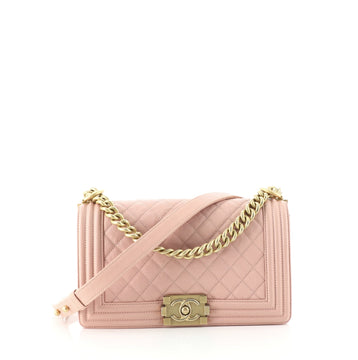 Chanel Boy Flap Bag Quilted Caviar Old Medium
