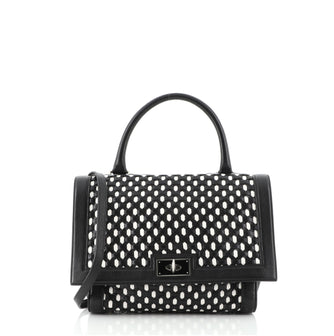 Givenchy Shark Convertible Satchel Woven Leather Small