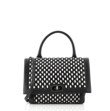 Givenchy Shark Convertible Satchel Woven Leather Small