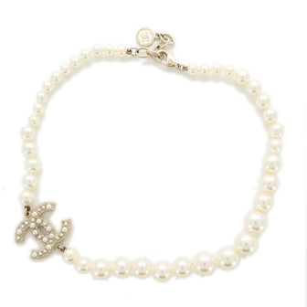 CC Pearl Necklace Faux Pearls and Metal