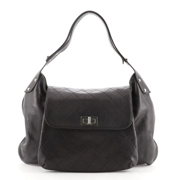 Chanel Mademoiselle Lock Flap Shoulder Bag Quilted Caviar Large