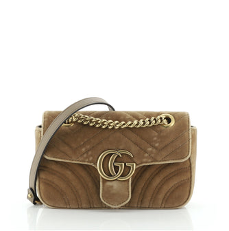 Gucci GG Marmont Flap Bag Matelasse Velvet Small