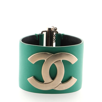 Chanel CC Cuff Bracelet Leather with Metal