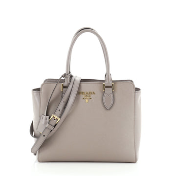Prada Convertible Open Tote Saffiano with Soft Calf Medium