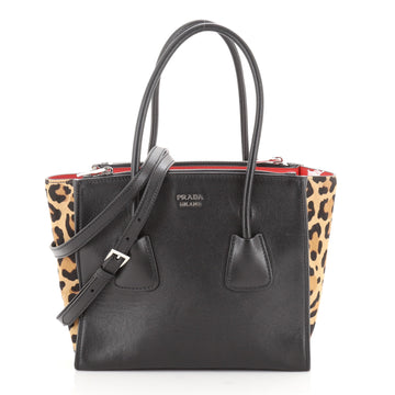 Prada Twin Pocket Tote Glace Calf with Cavallino Calf Hair Small
