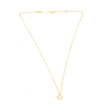 Van Cleef & Arpels Sweet Alhambra Mother of Pearl Necklace 18K Yellow Gold