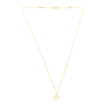 Van Cleef & Arpels Sweet Alhambra Mother of Pearl Necklace 18K Yellow Gold