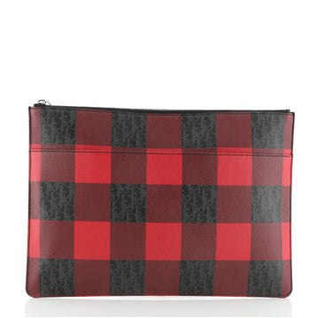 Christian Dior Homme Zip Pouch Printed Coated Canvas  Small