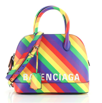 Balenciaga Logo Ville Bag Printed Leather Small