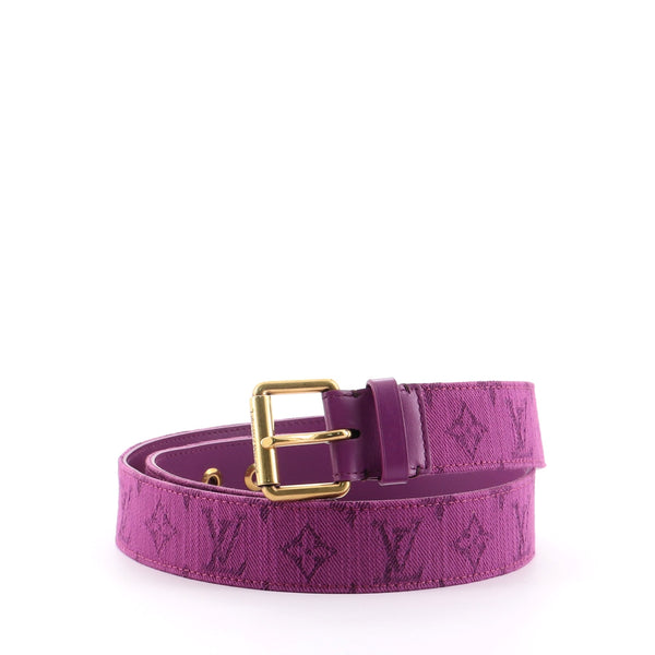Louis Vuitton Purple 2019 Monogram Denim 35mm Belt XXL
