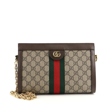 Gucci Ophidia Chain Shoulder Bag GG Coated Canvas Small