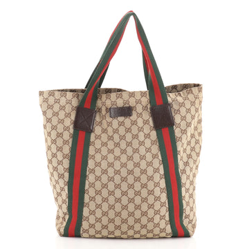 Gucci Original Web Tote GG Canvas Tall