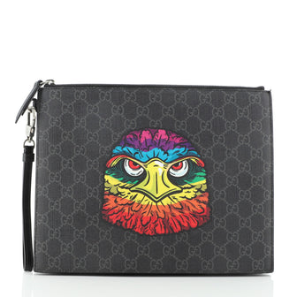 Gucci Zipped Pouch Printed GG Coated Canvas Medium