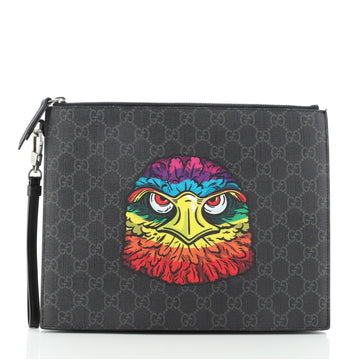 Gucci Zipped Pouch Printed GG Coated Canvas Medium