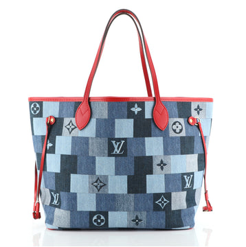 Louis Vuitton Neverfull Tote Damier and Monogram Patchwork Denim MM