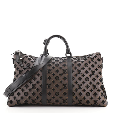 Louis Vuitton Keepall Triangle Bandoulier Monogram Tuffetage Canvas 50