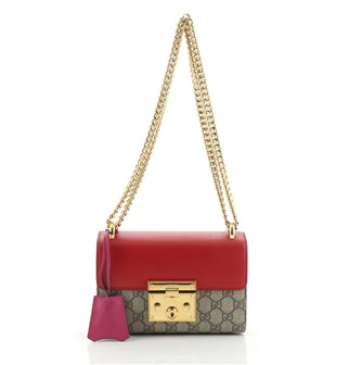 Gucci Padlock Shoulder Bag GG Coated Canvas and Leather Small