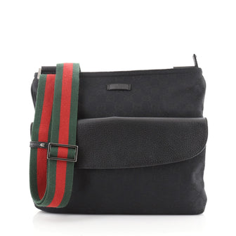 Gucci Front Pocket Web Messenger GG Canvas Small