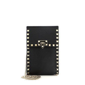 Valentino North South Rockstud Chain Crossbody Leather Mini