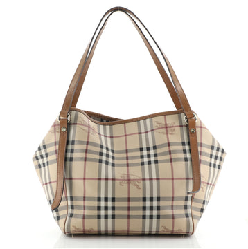 Burberry Canterbury Tote Haymarket Coated Canvas Small