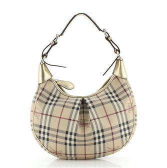 Burberry Rydal Hobo Haymarket Coated Canvas Medium