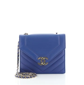 Chanel Envelope Flap Bag Chevron Calfskin Small