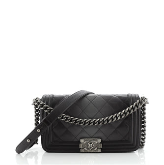 Chanel Boy Flap Bag Quilted Ombre Calfskin Old Medium