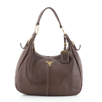 Prada Zip Top Hobo Vitello Daino Medium