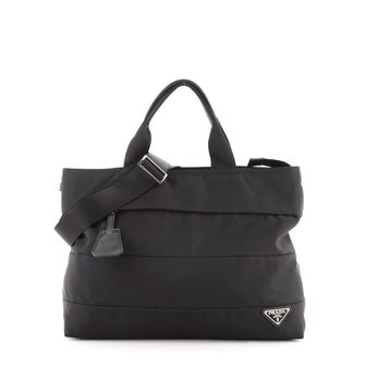Prada Convertible Tote Horizontal Quilted Tessuto Medium