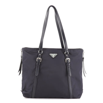 Prada Side Zip Buckle Tote Tessuto Medium