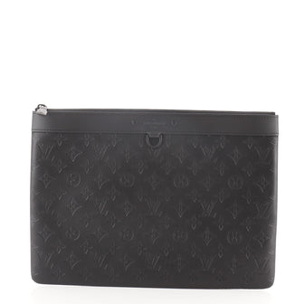 Louis Vuitton Discovery Pochette Monogram Shadow Leather GM