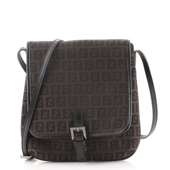 Fendi Vintage Flap Crossbody Bag Zucchino Canvas Small