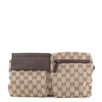 Gucci Vintage Double Belt Bag GG Coated Canvas