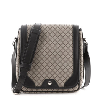 Gucci Snap Flap Messenger Bag Diamante Coated Canvas Medium