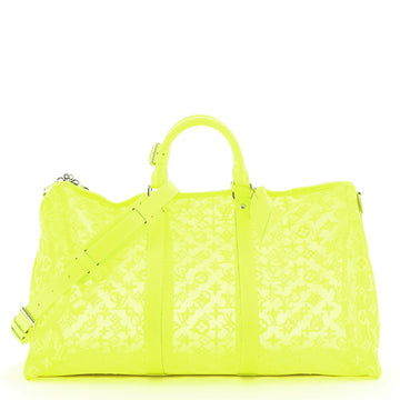 Louis Vuitton Keepall Bandouliere Bag Monogram See Through Mesh 50