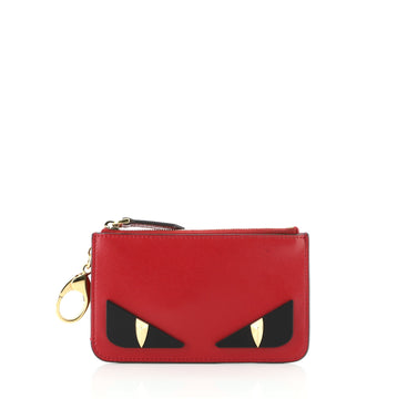 Fendi Monster Zip Key Pouch Leather