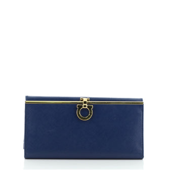 Salvatore Ferragamo Gancio Continental Wallet Saffiano Leather