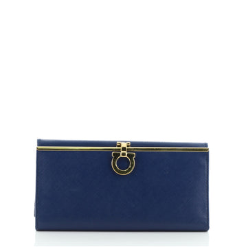 Salvatore Ferragamo Gancio Continental Wallet Saffiano Leather