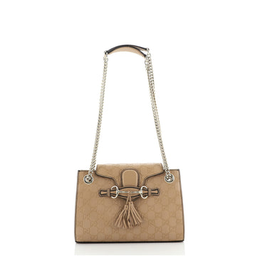 Gucci Emily Chain Flap Shoulder Bag Guccissima Leather Small