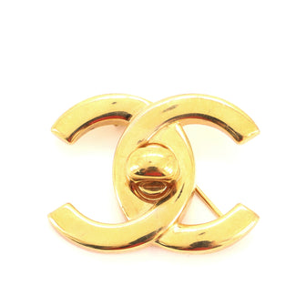 Chanel CC Logos Turnlock Brooch Metal
