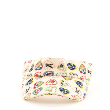 Chanel Valentine Sun Visor Hat Printed Canvas