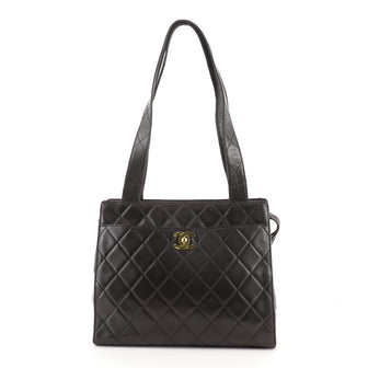 Chanel Vintage CC Front Pocket Shoulder Bag Quilted Lambskin Medium